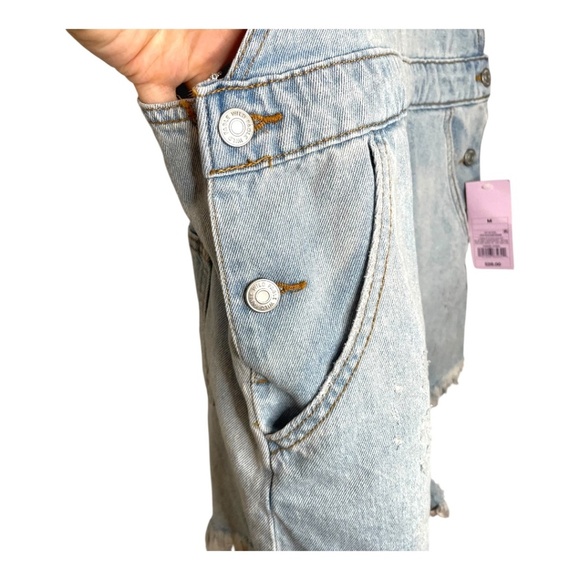 NWT Denim Overall Shorts - Picture 4 of 12